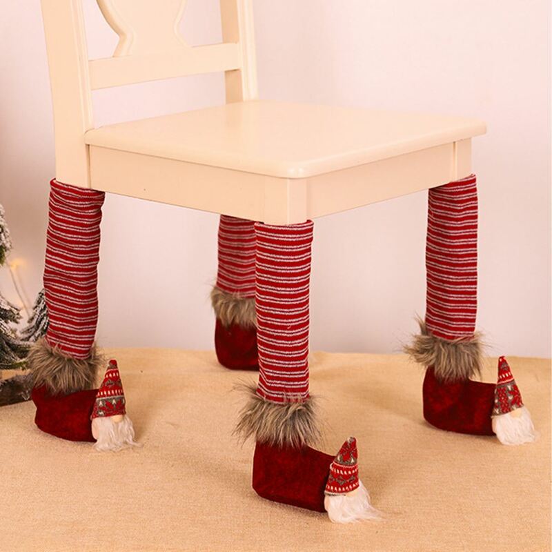 1 PCS Chair Table Foot Covers Christmas Decor For Home Christmas Table Decor Ornament 2020 Xmas Party Decor New Year Gift
