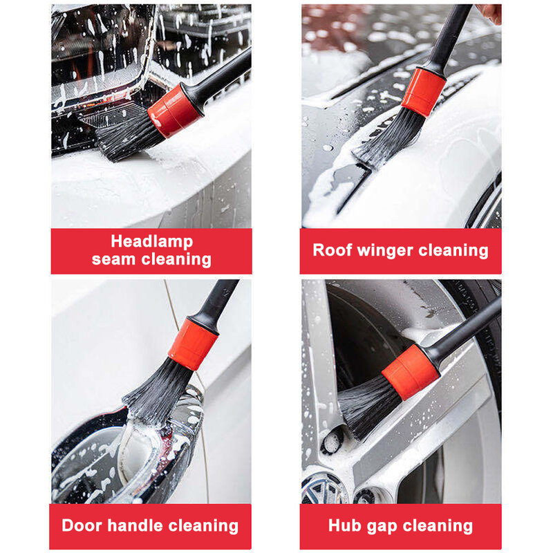 5pcs autolavaggio spazzola per dettagli Auto pulizia automatica strumenti per la pulizia dell'auto Set di dettagli accessori per cruscotto spazzola per la pulizia dell'uscita dell'aria