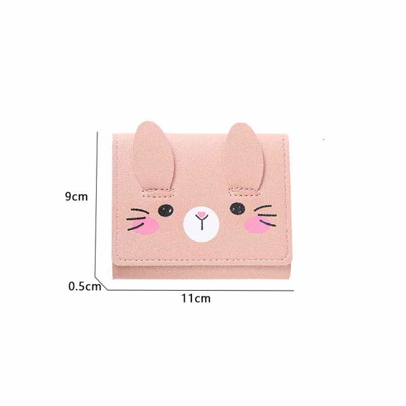 1PC New Women Wallet Cute Cat Short Wallet Leather Small Purse Girls Money Bag Card Holder Ladies Female Hasp 2021 Fashion