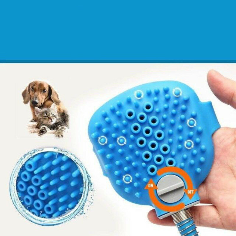 Ducha elástica antideslizante para perros y gatos, boquilla de ducha de masaje, guante de ducha con cerdas, interfaz Universal H8206