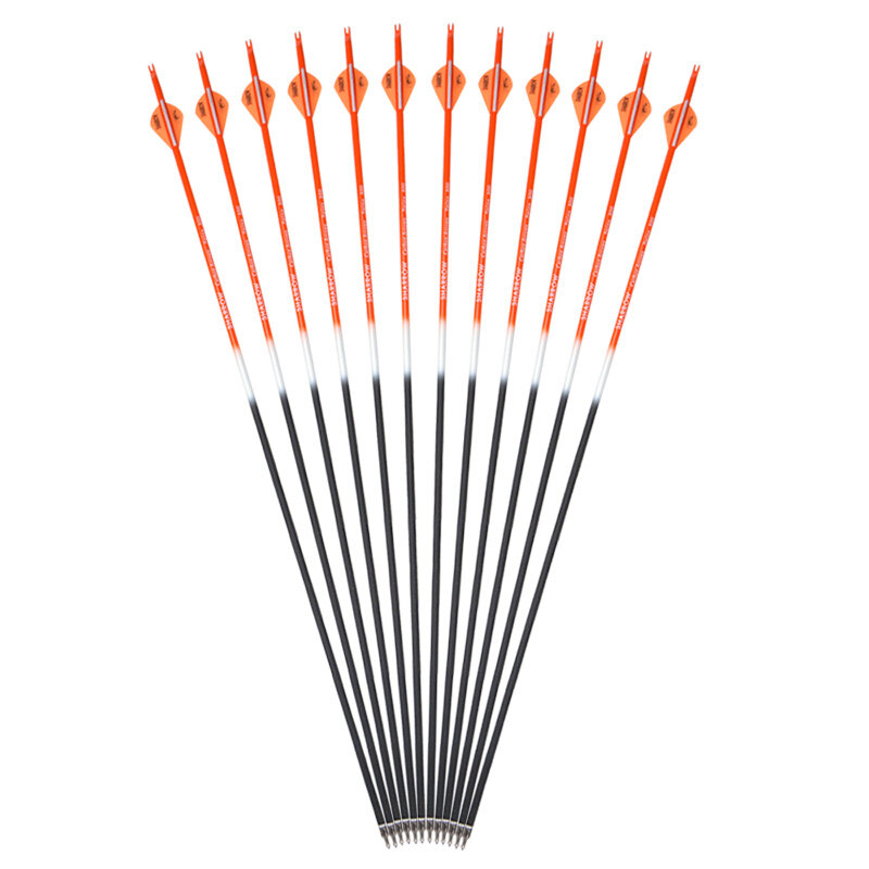 SHARROW Spinal 500 Multi-color Carbon Arrow 2 inch Drop Shape Rubber Feather Arrow Head Detachable High Precision Shooting Arrow