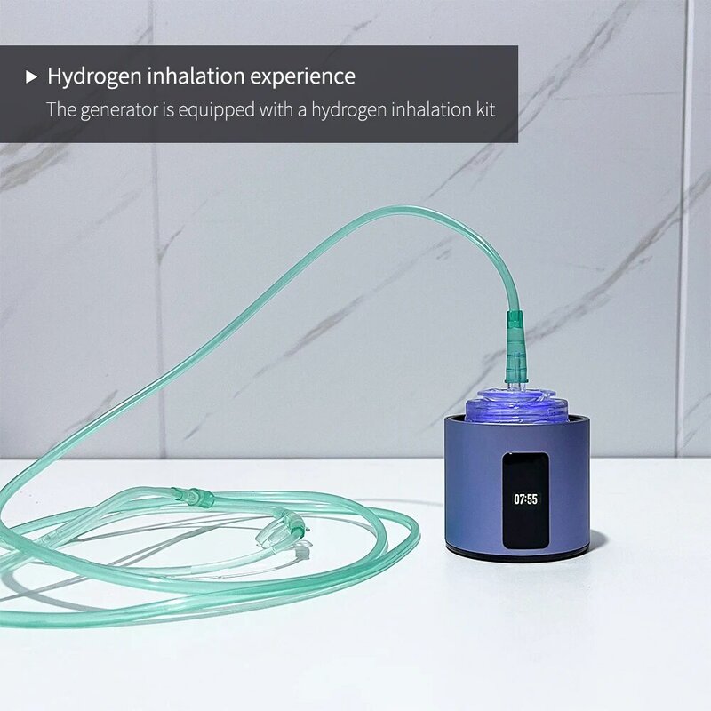 Générateur d'eau d'hydrogène Super High Max 4500ppb BlueVida, DuPont SPE/PEM, surpression, affichage de l'heure et de la puissance avec Kit d'inhalation