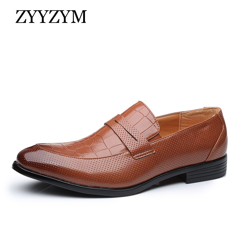 Zyyzym primavera outono sapatos formais masculinos apontou negócios casual eur 39-45