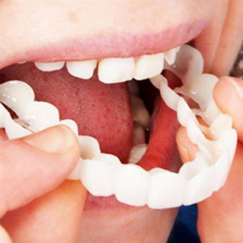 1 Paar Bovenste En Onderste Valse Fake Perfecte Glimlach Veneers Comfort Flex Dental Dentis Prothese Plakken Tanden Whitening Bretels Tool