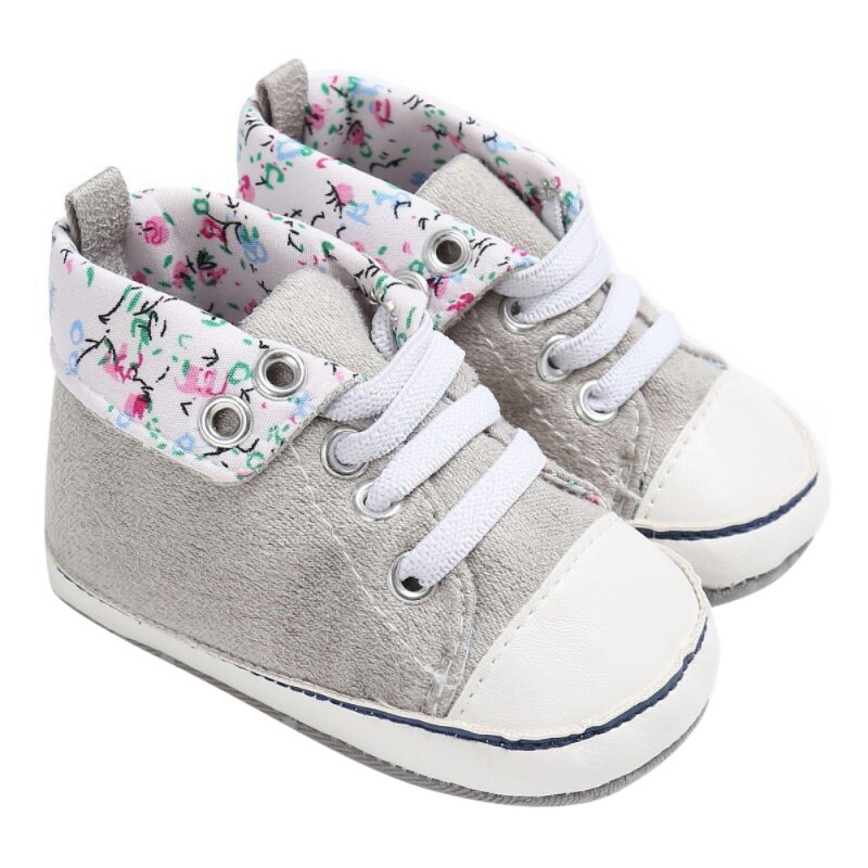 Baby Unisex Little Flower Flanging Baby Leisure Cotton Hook & Loop Sports Walking Shoes