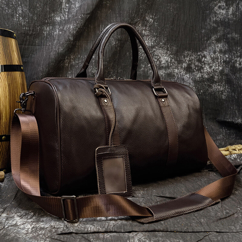 Дорожная сумка MAHEU из натуральной кожи для мужчин и женщин, популярный чемодан для ручной клади из мягкой воловьей кожи, сумочка на ремне для...