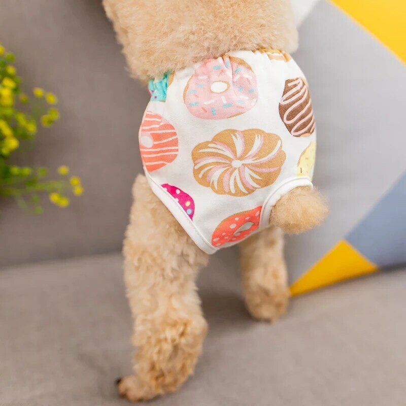Cotton Pet Dog Diaper Sanitary Physiological Pants Washable Female Girl Cats Shorts Little Small Animal Underwear Briefs Product