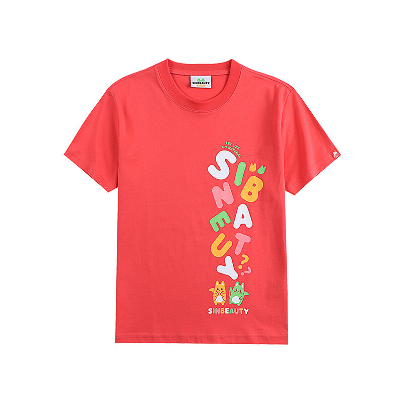 SINBEAUTY – T-shirt manches courtes pour femme, tenue de loisir, haute qualité, impression japonaise, dos imprimé, costume Parent-enfant