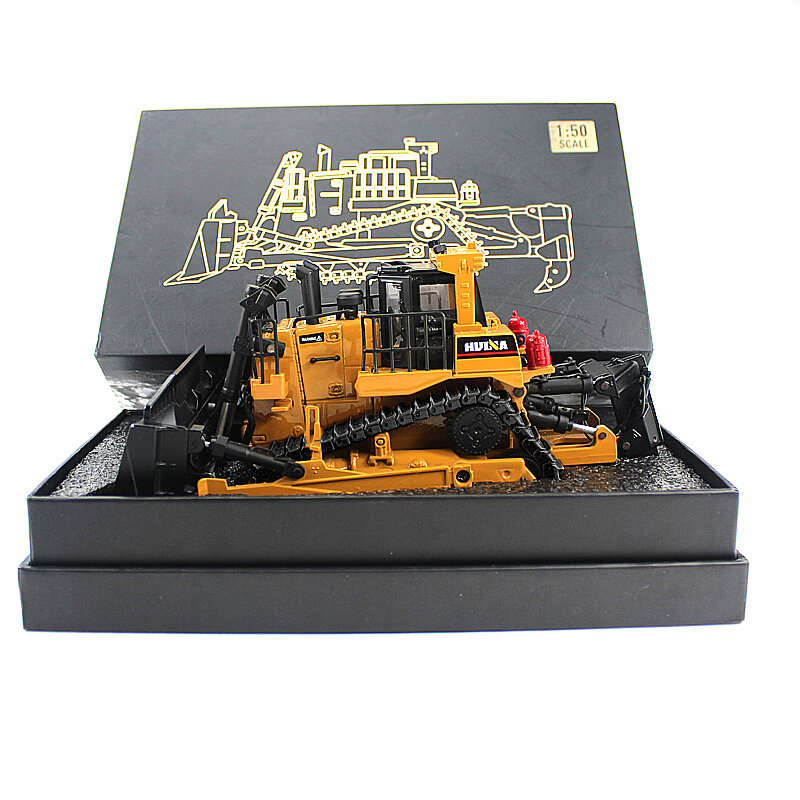 Huina 1/50 Legierung Diecast Crawler Bulldozer/Gabelstapler Modell Verfolgt Engineering Track Auto Hohe Simulation Sammlung Metall Spielzeug