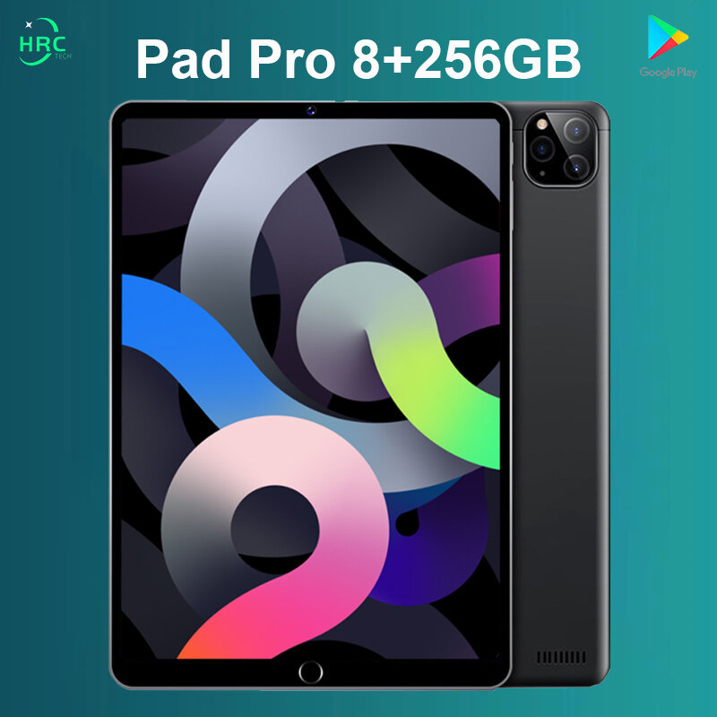 Miếng Lót Pro 10 Inch Viên RAM 8GB 256GB ROM Tablete MTK6788 10 Core Android 10 5G Viên dual Gọi GPS Google Play Loại-C Tablete