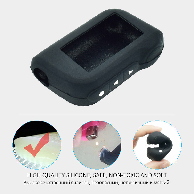 Atobabi-capa de silicone para controle remoto, inclui chaveiro, sistema de alarme automotivo, 2 vias, sílica gel, para starline a39, a96, a93, a36, a63