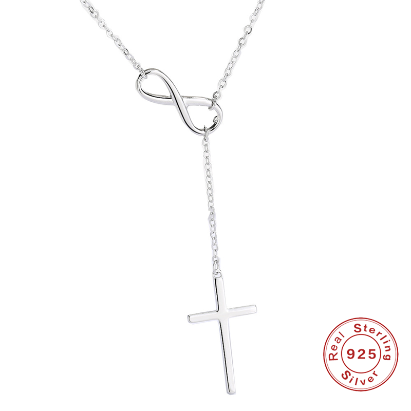 S925 Sterling Silver Jesus Christian Cross Pendant Necklace Pendant religious belief silver jewelry