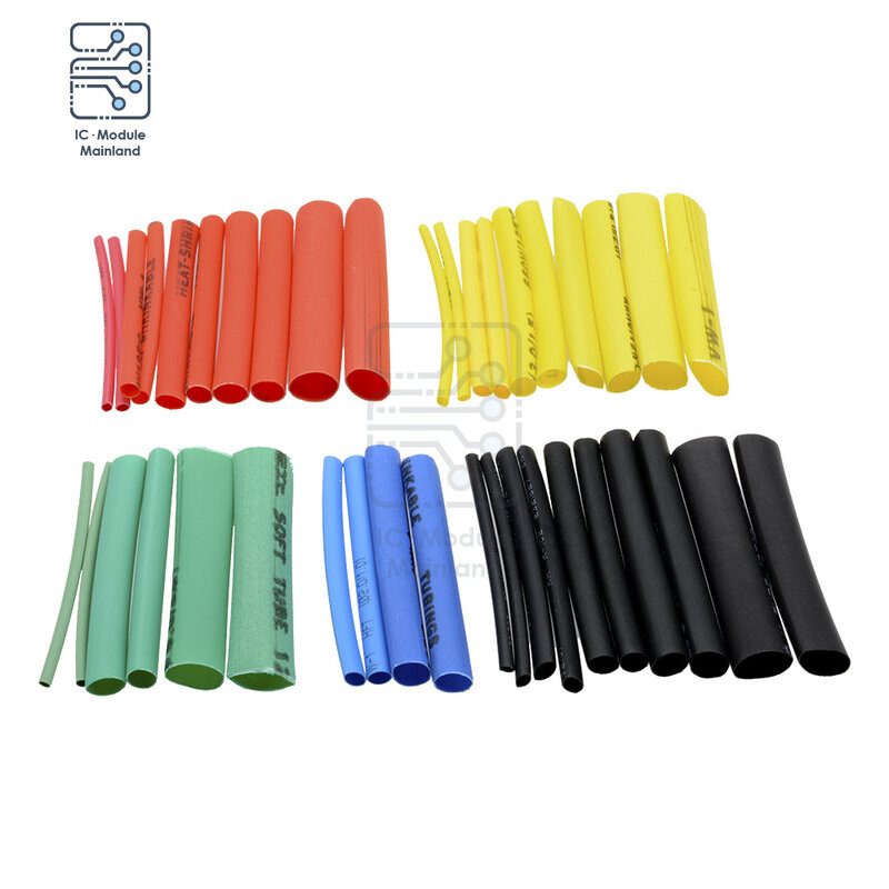Kits de Tubo termorretráctil de poliolefina, Cable de aislamiento de Color mezclado para envolver mangas, pieza de unidad eléctrica, 140, 328, 400, 530,