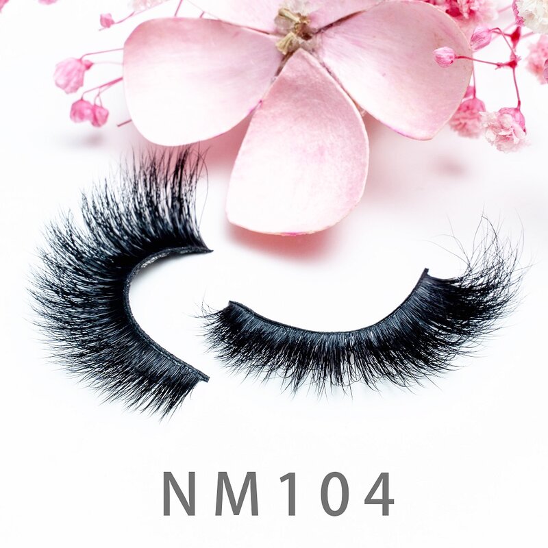 NM104 5D Long Fluffy Mink Lashes Bulk Vendors Natural Dramatic 6D False Eyelashes 3D Dramatic Wispy 20mm Mink Lashes Wholesale