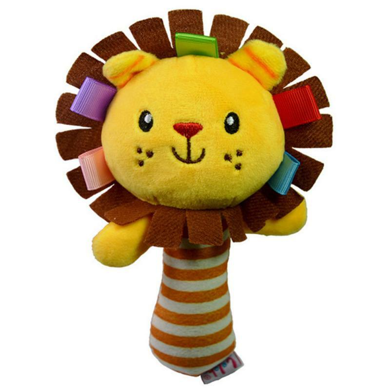 Baby Rattle Mobiles Cute Baby Toys Cartoon Animal Hand Bell Rattle Soft Toddler Polyester Fiber Plush Bebe Toys 0-3 Years Old
