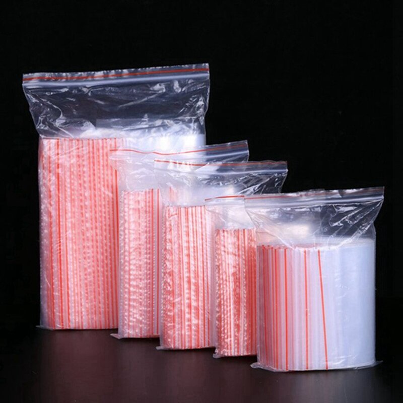 Пакеты с красными краями, утолщенный прозрачный полиэтиленовый самозапечатывающийся пластиковый упаковочный пакет для чая