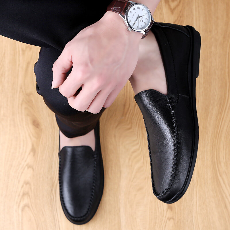Męskie buty na co dzień płaskie siatkowe miękkie podeszwy buty wsuwane męskie moda formalne buty do jazdy konnej Plus rozmiar 45 46