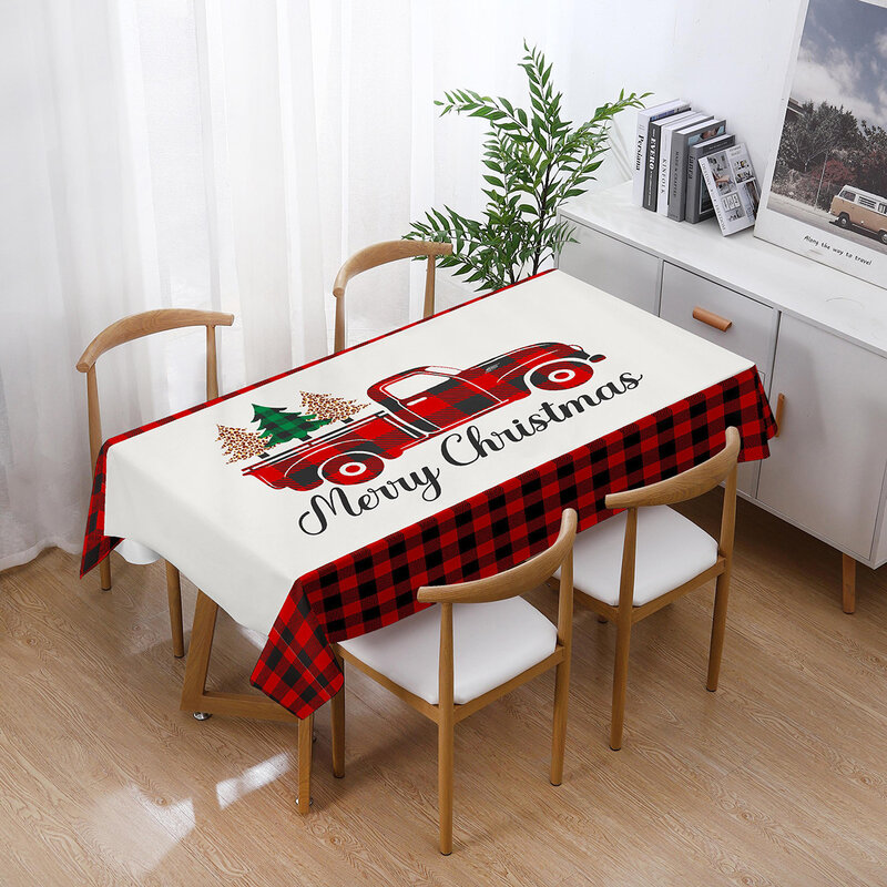 عيد الميلاد Tablecloth غطاء مقعد الديكور Tablecloth الزفاف الديكور الجدول غطاء Tablecloth غطاء الطاولة مقاوم للماء مربع