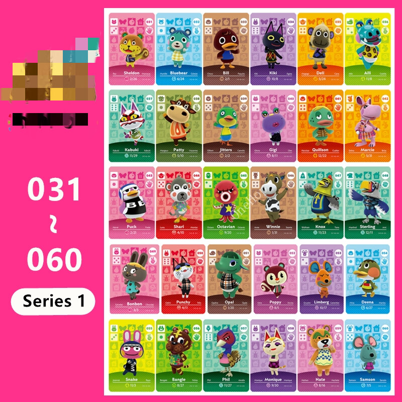 Animal Croxxing Card NO.031~060 Amxxbo Work For NS NFC Games Series 2 Ntag215 NFC Tag