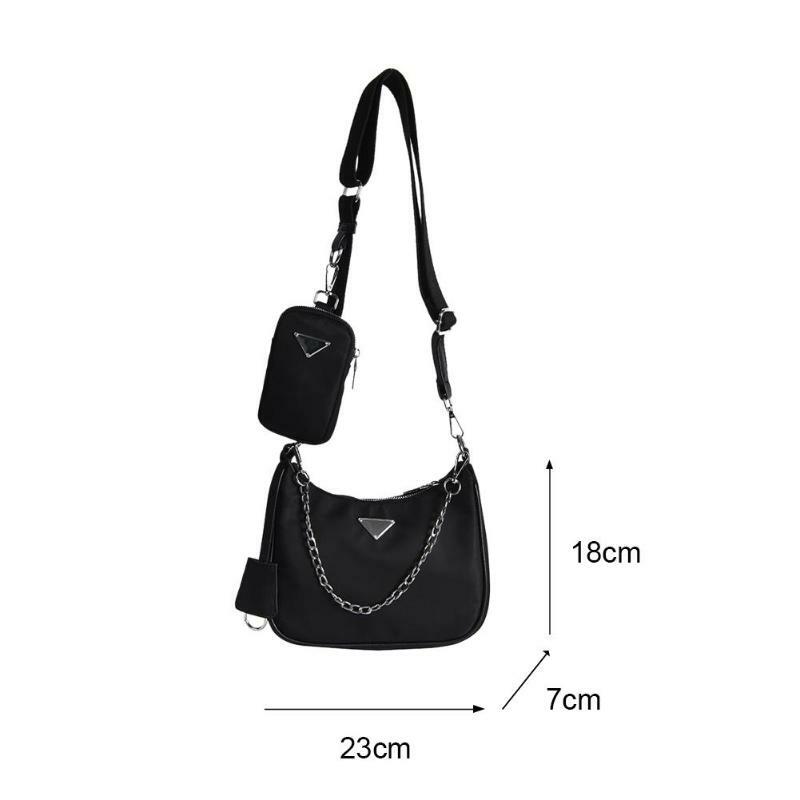 Fashion Crossbody Handbags Women Black Single Shoulder Bag Waterproof Oxford Textile Messenger Simple Female Card Bags Bolsas
