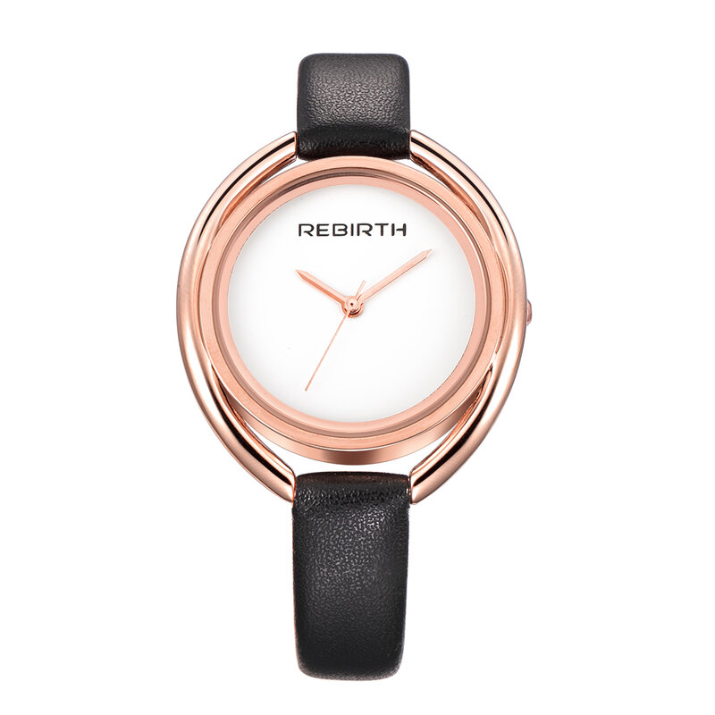 Luxury Ladies Leather Wrist Watch REBIRTH Women's Watches Fashion For Women Bracelet Female Reloj Mujer Saati Montre Femme Clock