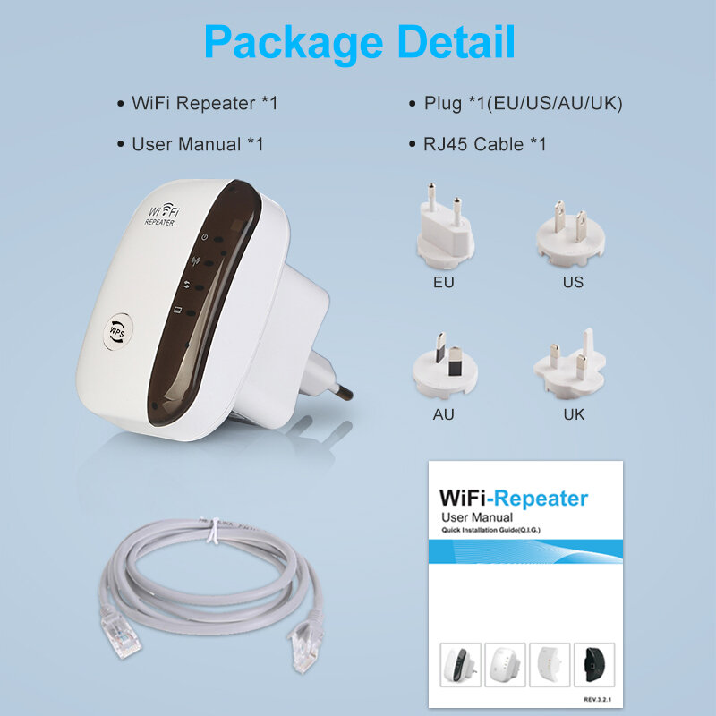 Wireless WiFi Repeater WiFi Extender 300Mbps Router WiFi Signal Amplifier Wi Fi Booster Long Range Wi-Fi Repeater Access Point