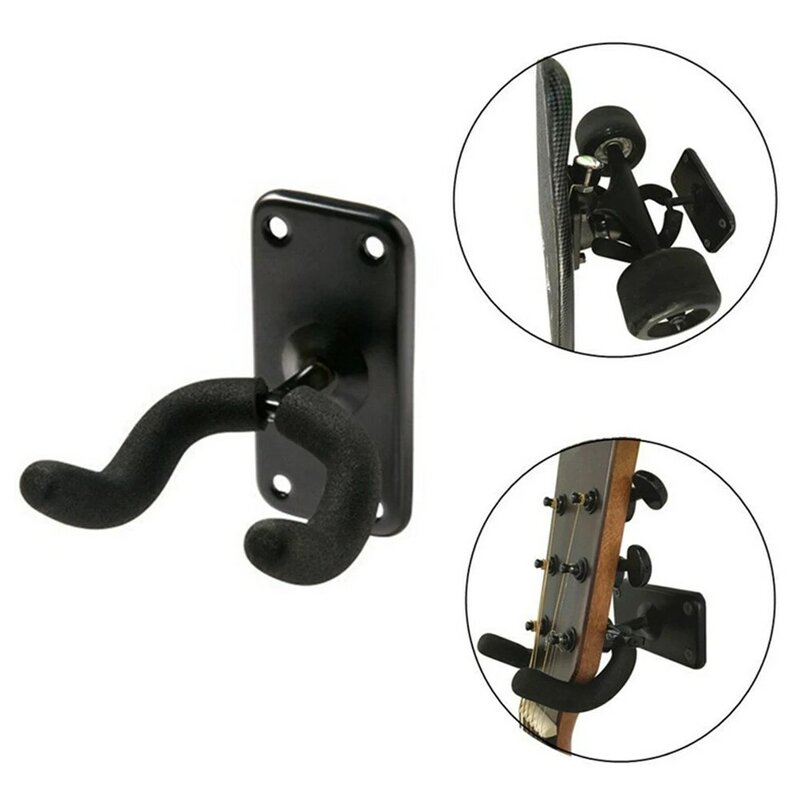 1 pz portatile ferro appendiabiti da parete Skateboard montaggio a parete Longboard appendiabiti supporto per chitarra supporto per gancio accessori