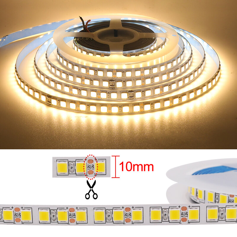 5M Led Strip Licht 12V 5054 2835 Flexibele Led Tape 120Leds/M 240Leds/M waterpoof Diode Licht Streep Verlichting Voor Thuis Decoratie