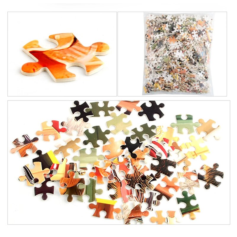 50x70cm 1000pcs Puzzle Fidget Toy Brain Game Hell Difficulty Challenge Paper Jigsaw Wholesale Kitchen Cat Development Toys gift