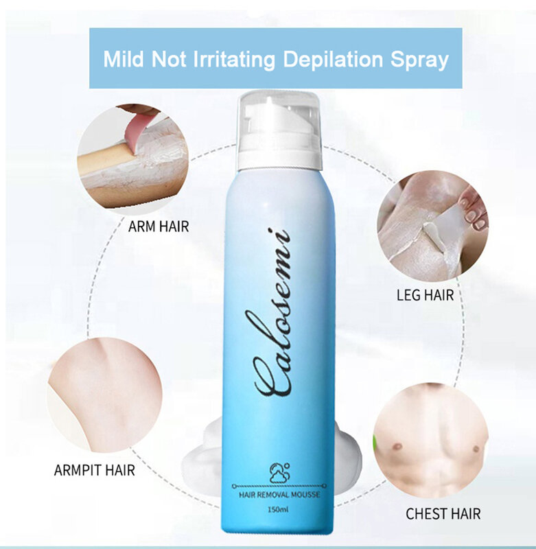 150ml remoção do cabelo spray mousse depilação indolor unissex depilatório suave não-irritante creme da remoção do cabelo