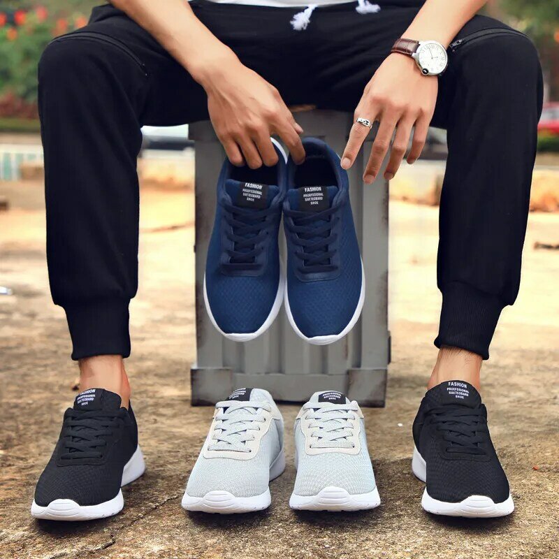 Кроссовки мужские легкие на шнуровке, повседневные сникерсы, удобная дышащая обувь для ходьбы и тенниса, весна 2021