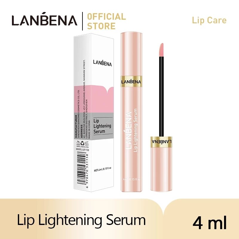 LANBENA Lip Lightening Serum Lip Plumper Liquid Fade Lip Lines Pink Lips Long Lasting Reducing Lip Pigmentation Moisturizing