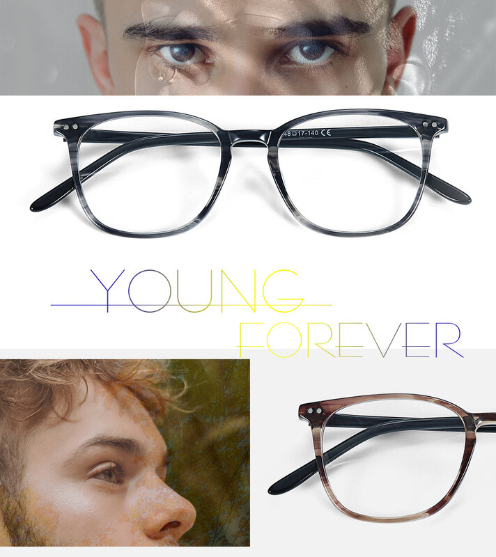 BLUEMOKY – lunettes de Prescription en acétate, monture pour homme, myopie, hypermétropie optique, verres progressifs, lumière bleue, photochromique