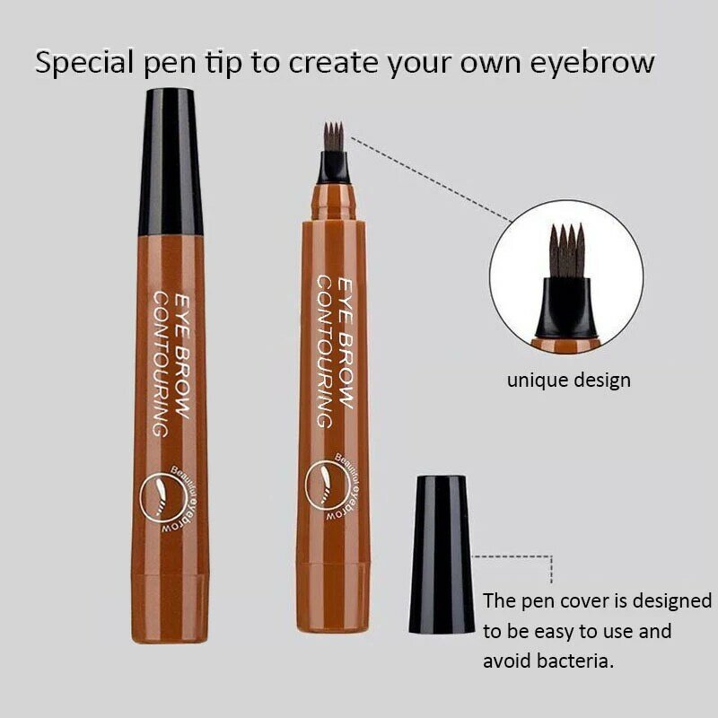 방수 눈썹 메이크업 펜 포크 팁 눈썹 문신 연필 오래 지속 빠른 건조 액체 눈썹 연필 아름다움 화장품 도구