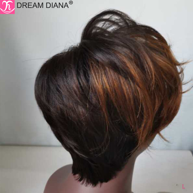 DreamDiama Ombre Malaisienne Cheveux Bouclés Perruques 100% Perruque de Cheveux humains Ombre Court Bob Bouclés Perruques Pleine Machine Faite Remy Cheveux perruque 8 "L