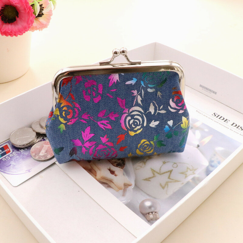 2021 New Fashion Butterfly Rose Flower Women Card Holder Purse Lady Mini Girl Purse Coin Purse Small Wallet Purse Coin purse