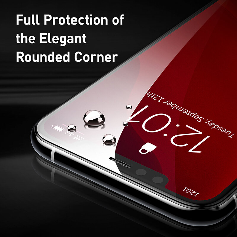 Baseus-Protector de pantalla de 0,3mm para iPhone, vidrio templado de cobertura completa, transparente, HD, 11pro MAX