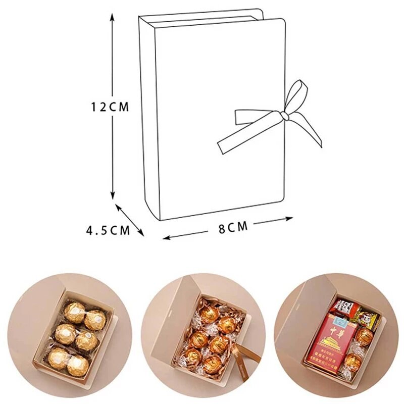 5 pçs caixas de doces de natal chocolate borboleta embalagem sacos de presente caixa de forma de livro 2021 ano novo festa decoração para casa suprimentos