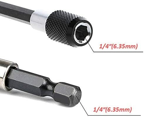 1/4 Inch Hex Shank Magnetic Bit Holder Quick Release Screwdriver with Adjustable Collar Extension Bar 60mm 100mm 150mm