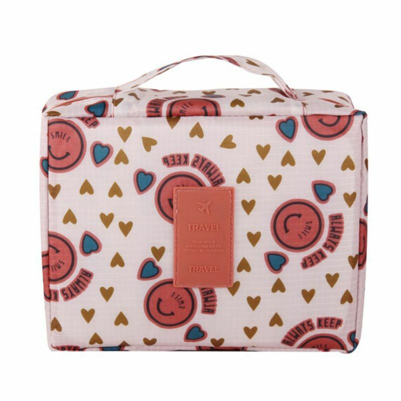50LD Women Cosmetic bag Makeup bag Floral Nylon Zipper New Travel Wash pouch