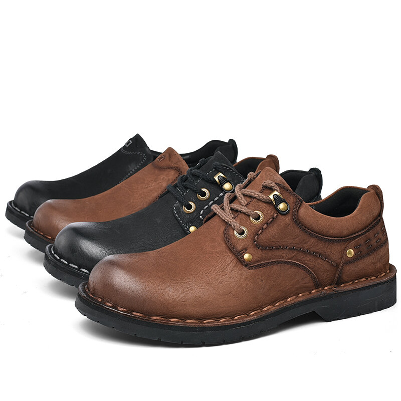 Men's high-end leather Martin shoes, fashion outdoor leisure non-slip tooling shoes, four seasons casual men's leather shoes