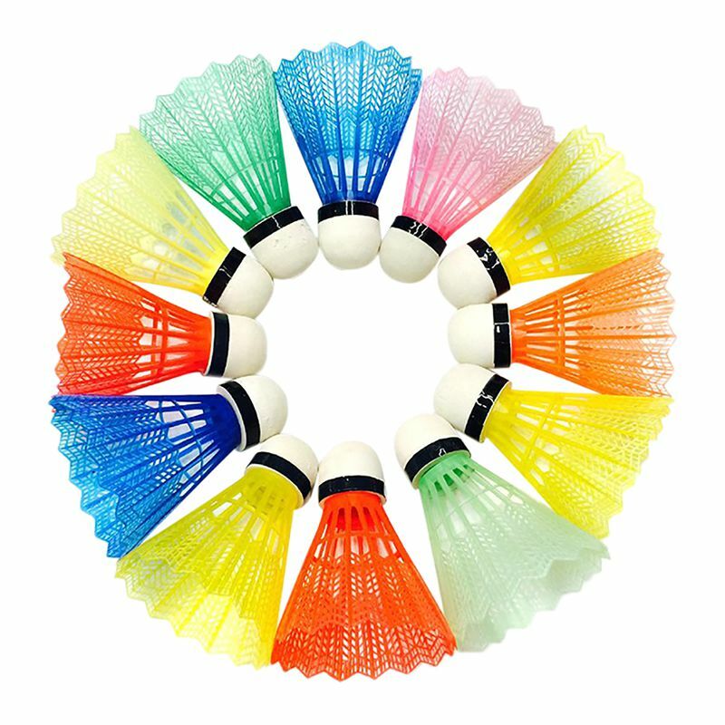 2019 mais novo 12 conjuntos de cor badminton portátil plástico formação bola bola espuma bola cabeça esportes ao ar livre