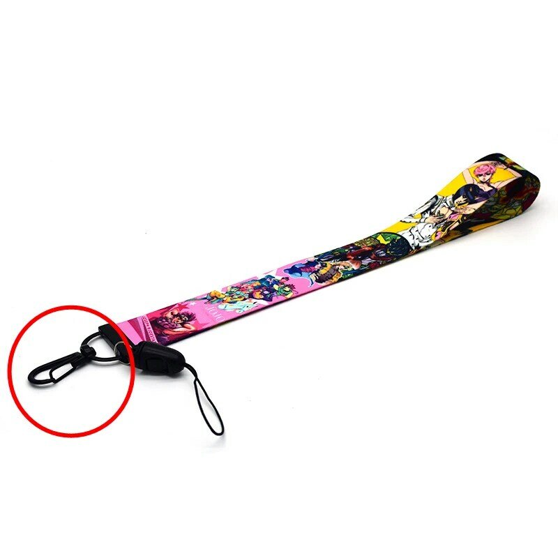 Jojo Bizarre Adventure Cosplay Accessories Prop Chain Key Rings Cell Phone Neck Strap ID Lanyards Key