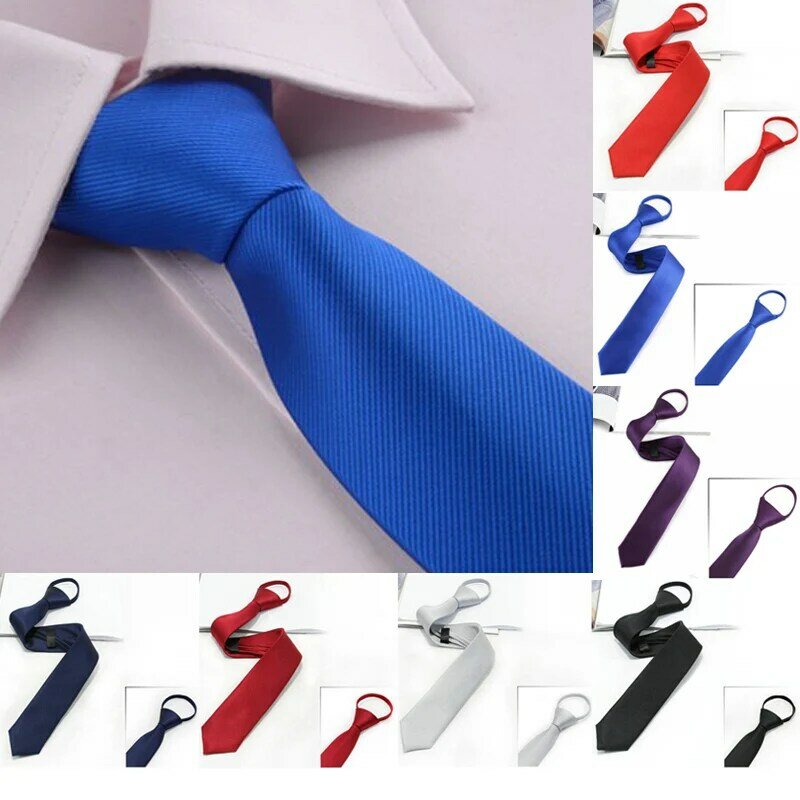 Homens de luxo nobre gravata para festa de casamento negócios ternos formais moda conveniente pré-amarrado zíper laços gravata estreita presentes