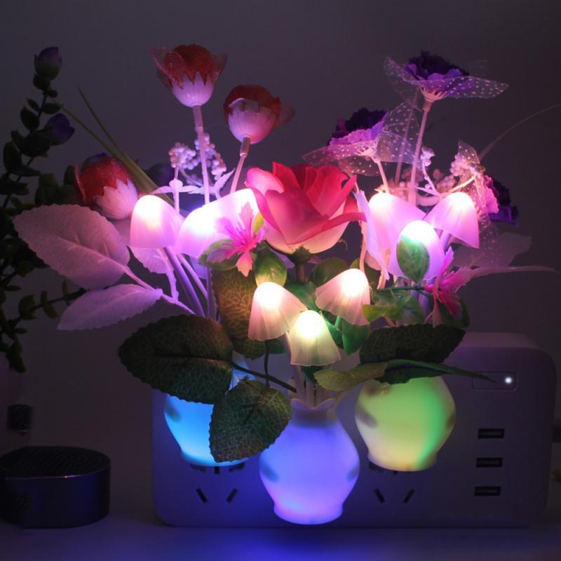 حساس حساس LED ضوء الليل رومانسية ملونة الرمان بوعاء مصباح المنزل غرفة نوم الأطفال الجدار الديكور توهج لوازم