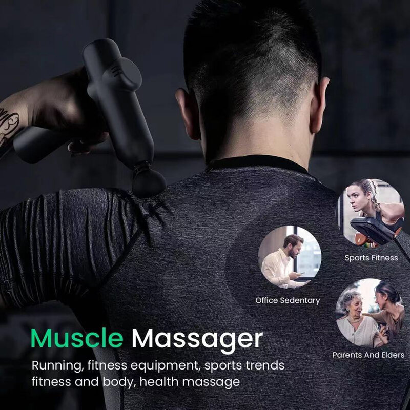 Pistolet de Massage musculaire haute puissance, nouveau Design, écran LCD, cinq vitesses, Six têtes, chargement Usb, personnalisé