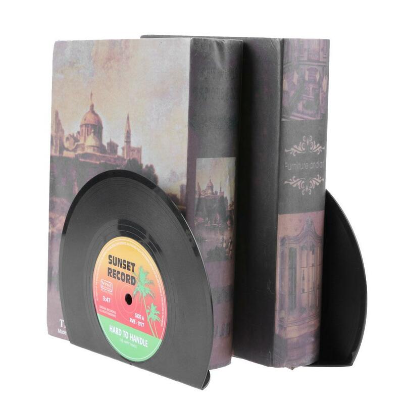 2 stücke Kreative Vinyl Record Geformt Buch Regale Halter Schule Büro Geschenke