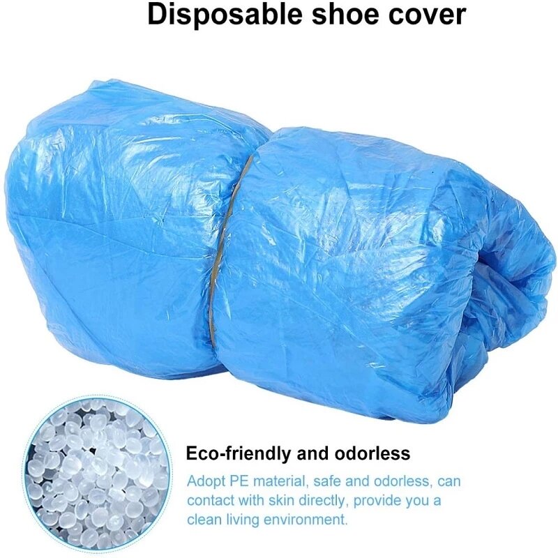 Couvre-chaussures jetables imperméables, bottes en plastique PE anti-poussière, pour intérieur et extérieur, maintient le sol de la moquette propre, nouveauté 2021
