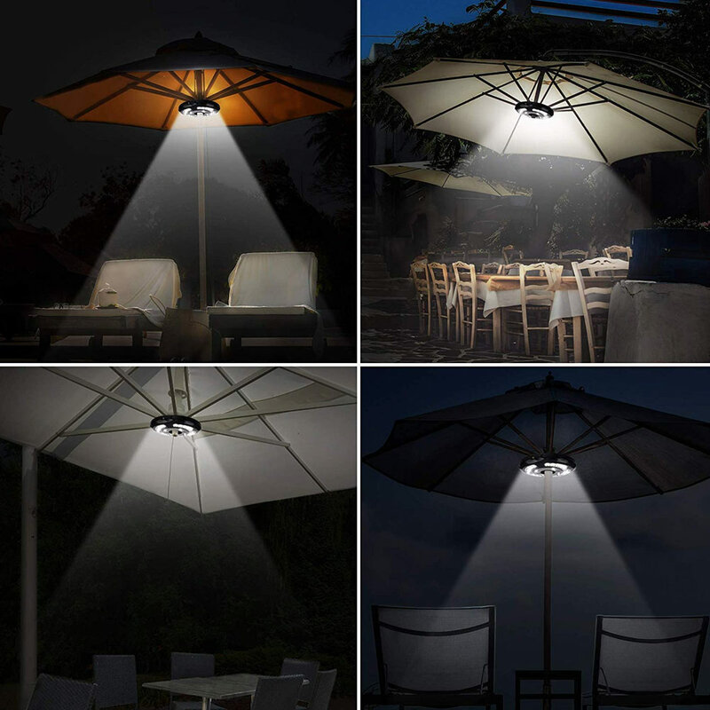 Palo per ombrellone da Patio 3 modalità di illuminazione Cordless 24 LED per giardino cortile esterno MD7