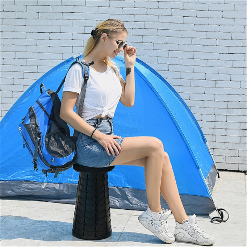 Outdoor Furniture Retractable Stool Beach Chairs Portable Stool Lounge Folding Chair Camping Stool Foldable Fishing Chair